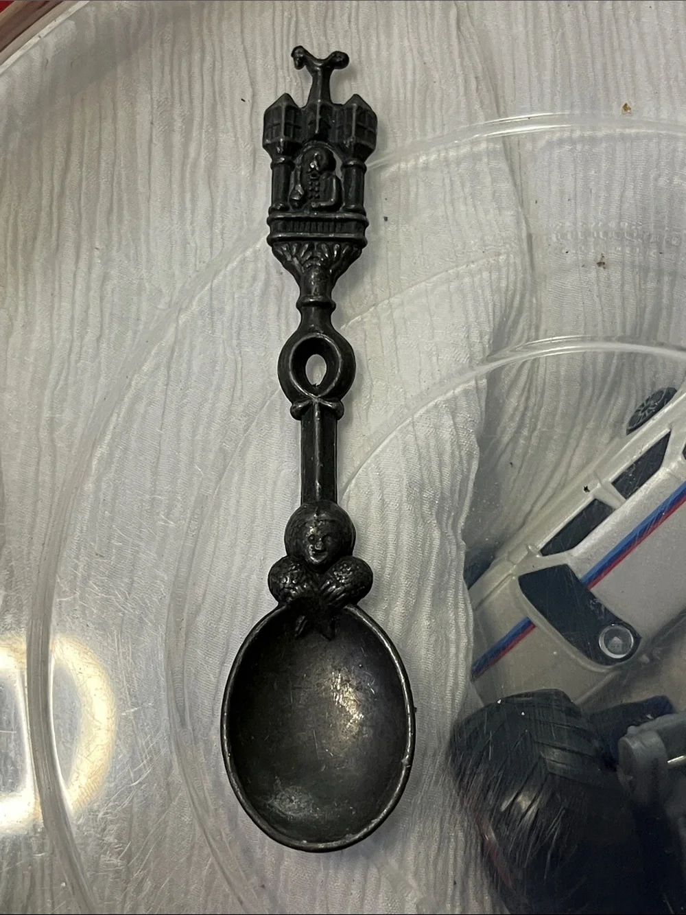 Black Ornamental Cast Metal Spoon Accent